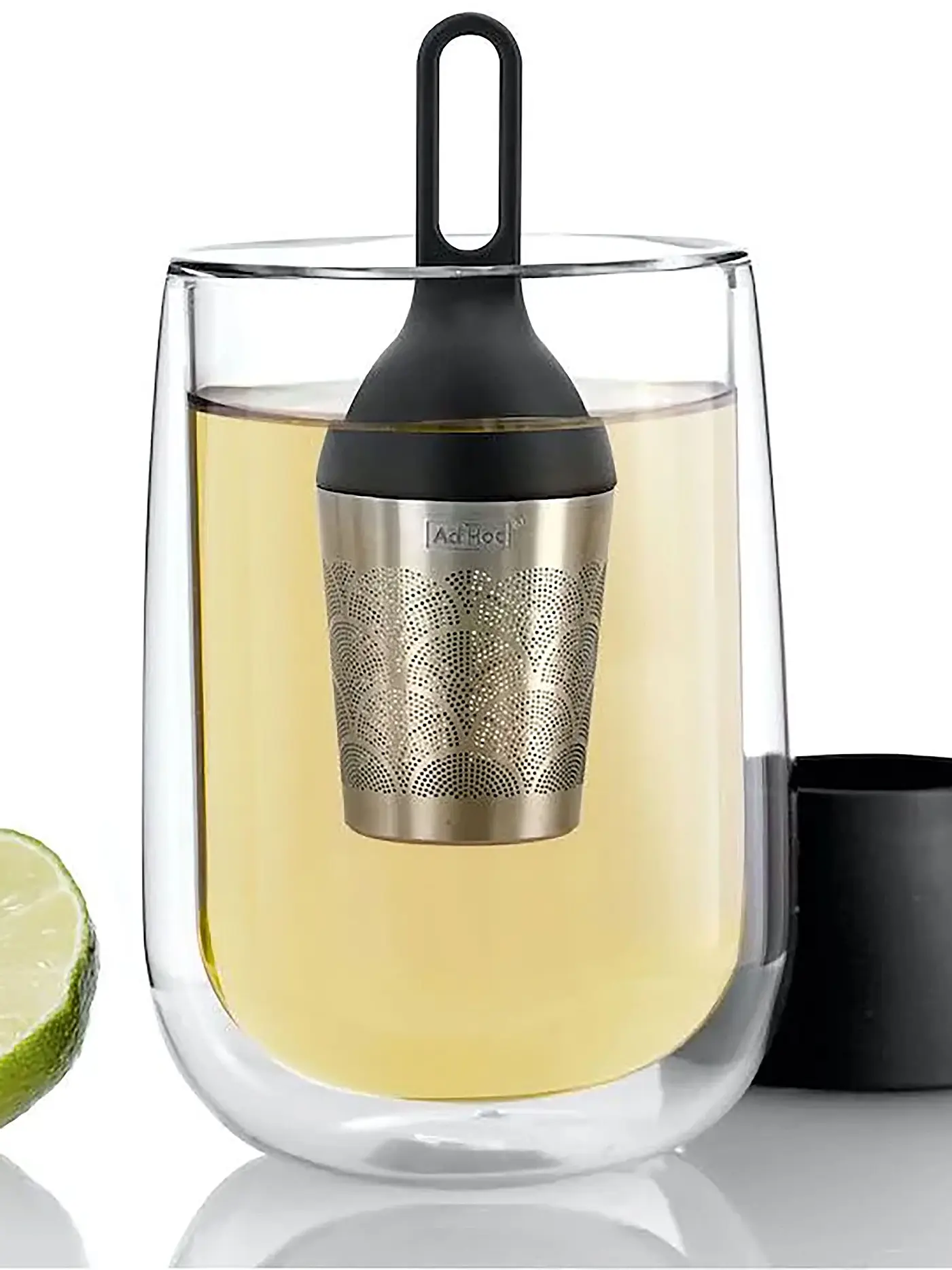 AD HOC | Schwimmender Teefilter Floatea Fusion Edelstahl Schwarz 12,4cm | 